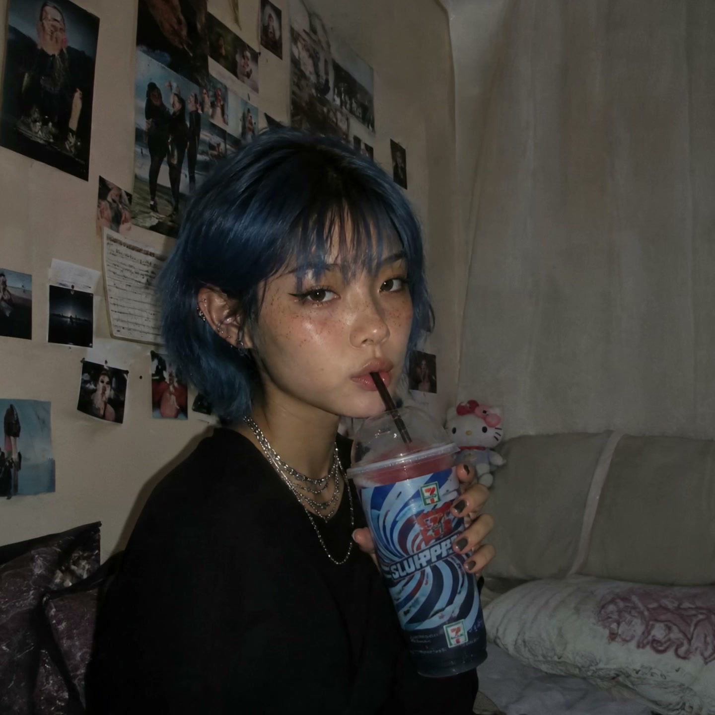 AI video result — Animate the image into a chaotic Y2K cyber desktop scene while keeping the model photorealistic and consistent…