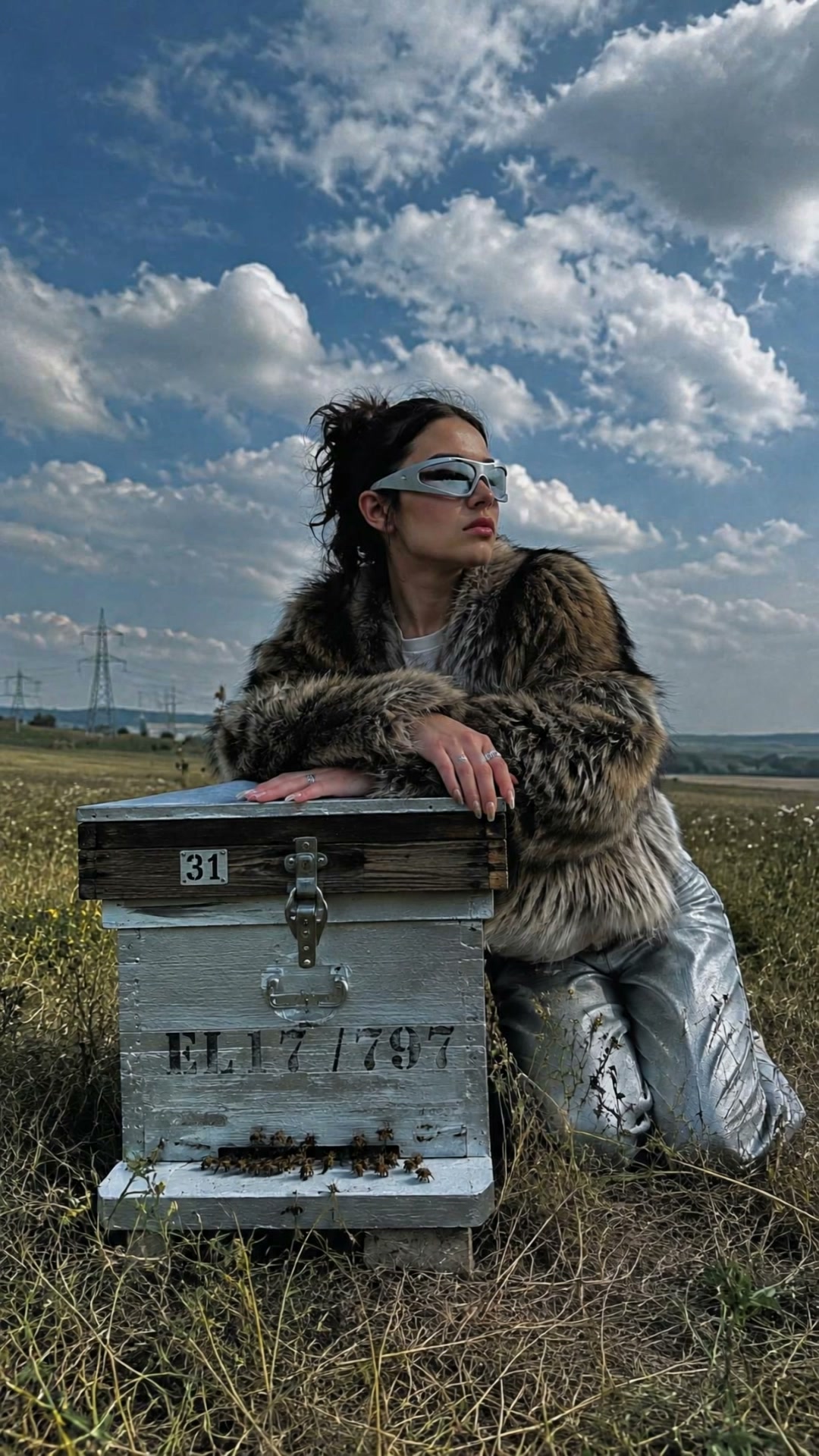AI video result — Use the reference image as the exact starting frame. A surreal Y2K fashion editorial filmed like candid iPhone…