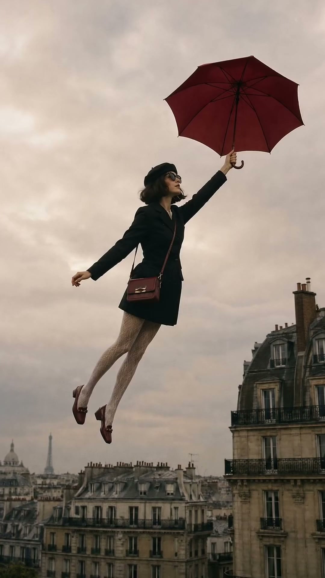 AI video result — **Cinematic 9:16 video prompt, ultra-realistic, dreamy whimsical fashion film with subtle vintage film grain,…