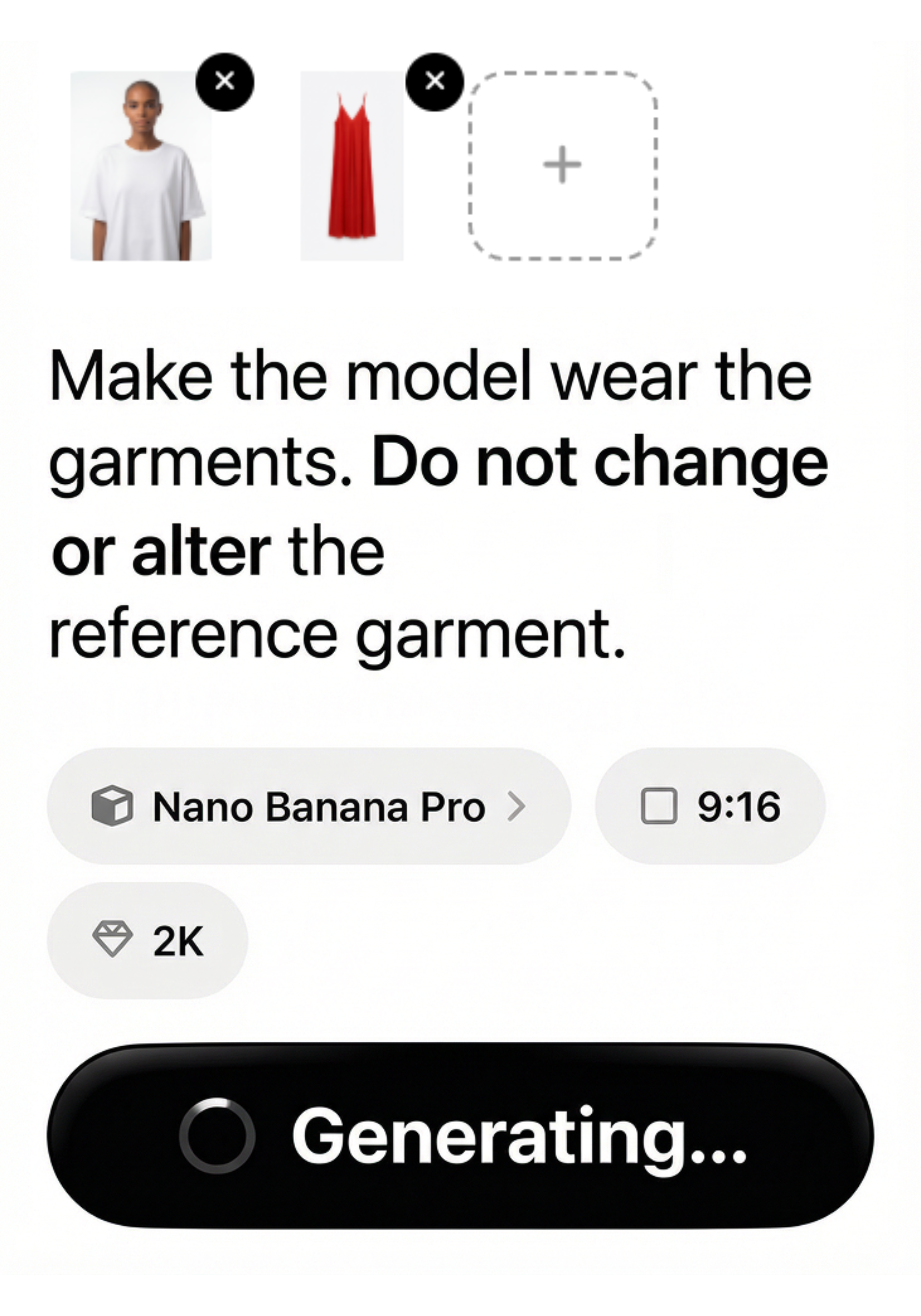 Dress the model with AI Try-On