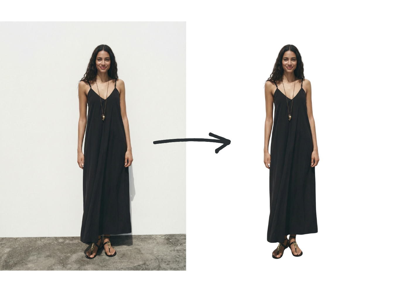 AI background removal and replacement on fashion product photos