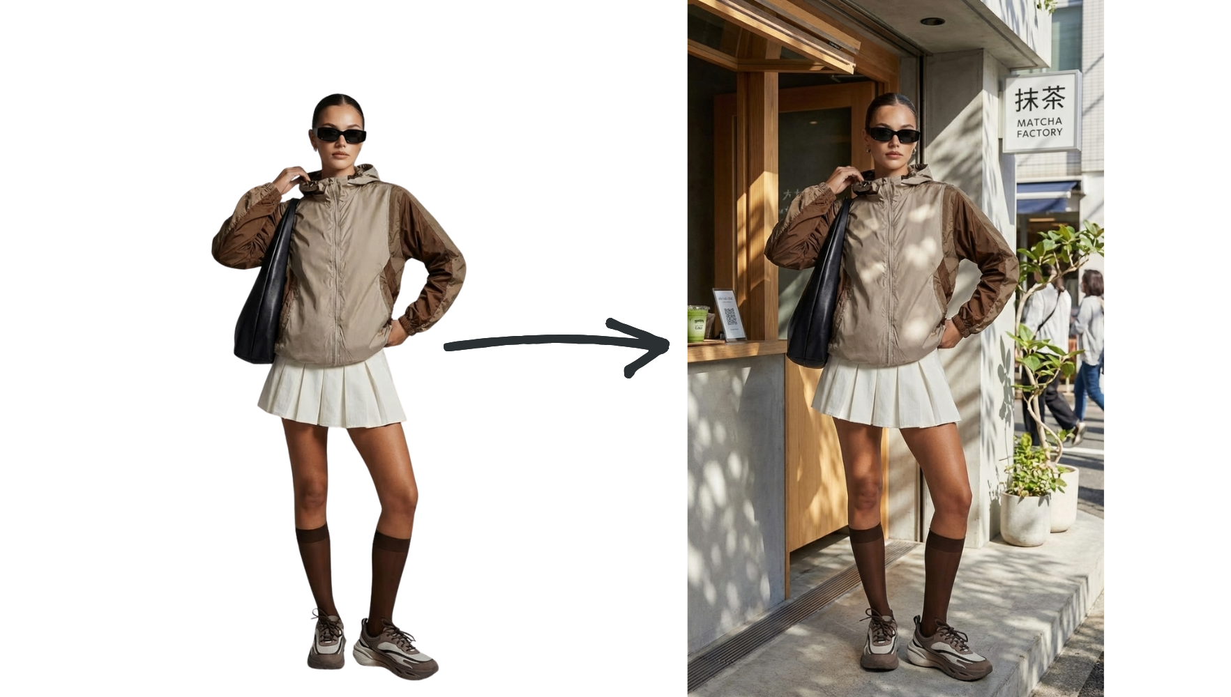 Select new background for fashion product image